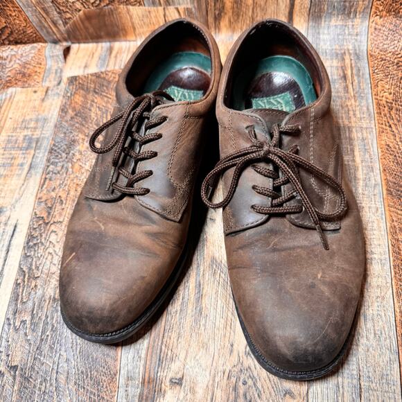 Nunn Bush Shoes Mens‎ 9.5 Wide Portland Oxfords Causal Brown Leather - Picture 1 of 7